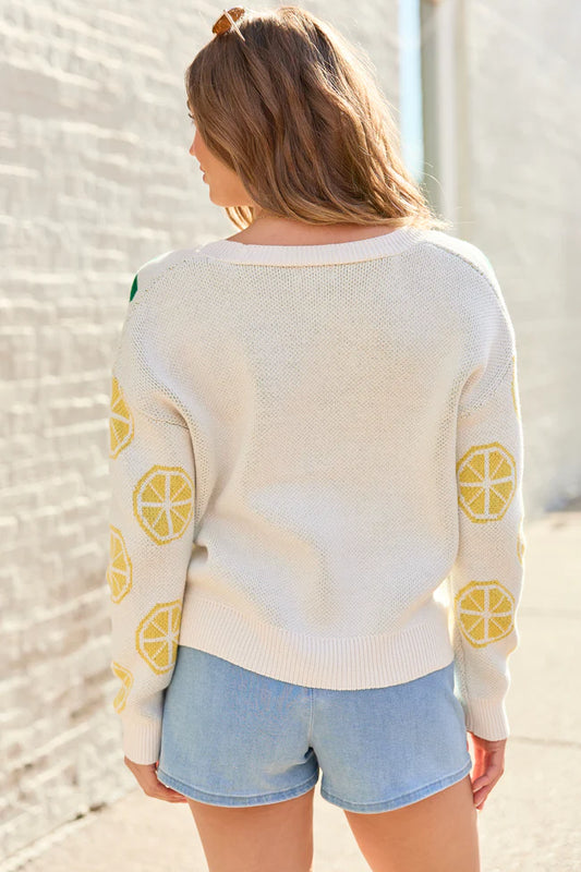 Lennie Ivory Lemon Cardigan