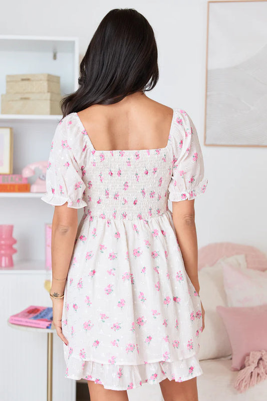 Floral Whisper Ivory Floral Dress